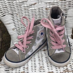 Converse glitter polka dots zip sneakers